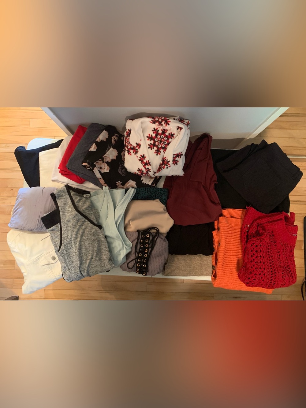 Large 12/14 large lot of women’s clothing. Heck of a deal!